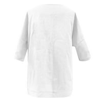 Ženski vrhovi Žene Ljeto Ležerne prilike Majica Labava bluza Kratki rukav Okrugli vrhovi vrata bijeli