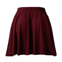 Suknje Frehsky za žene Ženske klasične dnevne elegantne ležerne suknje od pune boje nagnuto dizajn struka