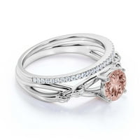 Spektakularni i dekorativni prstenovi Boho & hipi 1. Round Cut morgatit i dijamantski morska zaručnički