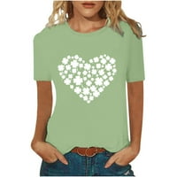 Funny St. PATRICKS Dnevne košulje Žene Ženske vrhove Dressy Case Casual kratkih rukava Crewneck Novelty Tops Raglan Tops Odjeća Mint Green M