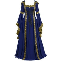 Haljine za Halloween za žene modne ženske vintage podne duljine gotičke kozmetičke haljine dugih rukava