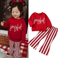 Symoidni setovi odjeće za djevojčice Toddler Clearians Božićni pokloni Pamuk Pamuk s dugim rukavima