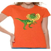 Newkward Styles Dinosaur dilofsaurus košulje za žene Dilophosaurus majica duh životinjske košulje za žene dilofsaurus outfit pokloni za njezine dinosaurus tematske zabave dinosaurnih poklona za žene