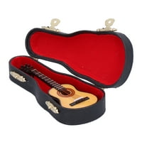 Suni Minijaturni gitarski model, drveni muzički instrument sa postoljem i kućište, mali plaft ukrasi poklon, smeđi