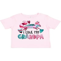 Inktastic Volim svoju djedu ružičaste i plave fo sa srcima poklon dječaka malih majica ili majica mališana