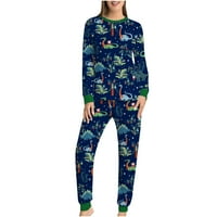 Kućna plaža Slatka božićna topla dvodijelna pidžama roditelj-dječja odjeća mornarica