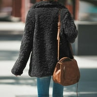 Prodaja skladišta Women Plus size Zimska topla labava plišana jakna s kapuljačom Black XL, AC10567