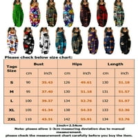 Voguele Dame Ljeto plaža Sundress Halloween Print dugačka haljina pukotine tiskane maxi haljine Havajska