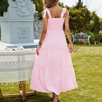 Ploknplq haljine za žene Ženske ljetne haljine duga haljina boho print snesutne haljine za žene ružičasta