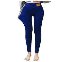 DMQupv crne joge hlače Ženske ležerne ljetne radne hlače Visoko struk pantske hlače Toke široke pantalone za noge s džepovima Mornarice L