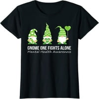 -Sljeći za žene GNOME One bori se sama svijest mentalnog zdravlja zelena vrpca casual kratki rukav na vrhu crne x