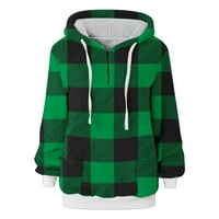 Duks za žensku modu - Hoodie Ispiši zimski pulover dugih dugih rukava ispod $ patentne modne džep zelene duksere