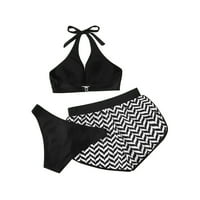 Ženski kupaći kostim set Outfits tisak bikini remen Bikini duboki V seksi vrhovi sa print Thong Split