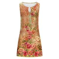Ljetna haljina ženske ležerne duge ljetne sunčeve haljine s dugim rukavima V-izrez Flowy Line Pleased