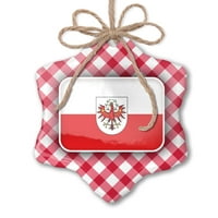 Božićni ukras Tyrol Flag Regija: Austrija Crvena plaid Neonblond