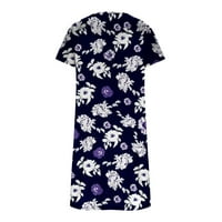 Ljetne cvjetne haljine za ženske saveze za poluge s pola rukava s džepovima Trendy Casaul Maxi Boho