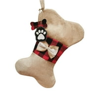 Božićne čarape za kućne ljubimce viseće plaćene ribe luk bone poklon torba