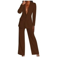 BlazerSuit za ženske kardigan dugih rukava hlače odijelo odijelo elegantne začepljene rever-business casual odijelo za kavu l