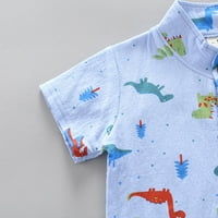 Rovga ljetni toddler dječaci odijelo tanke crtane dinosaurske serije kratkih rukava s kratkim rukavima dva seta