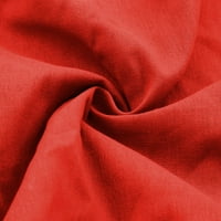 Knqrhpse Ženske haljine Ljetne haljine Pamuk i posteljina kratki rukav Polupansion Polu povremeni ženski V izrez Mini haljina Ženska haljina Maxi haljine za žene Ležerne prilike Crvene haljine XL