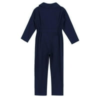 Alvivi Kids Boys dugih rukava s dugim rukavima Čvrsta boja Coverall stil kombinezona 6- tamno plava