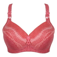 Womens Bras Udobna modna žica Besplatna grudnjaka Svakodnevna grudnjaka Cvjetni grudnjak plus veličine BRA CRVEN XL