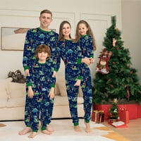 Roditelj-dijete toplo božićno odijelo šivanje dinosaura Print Početna odjeća Pajamas pantalone s dugim