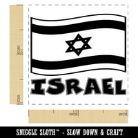 Izrael sa mahanjem zastavom Slatka samo-inkina gumenog mastila mastila - crvena tinta - mala