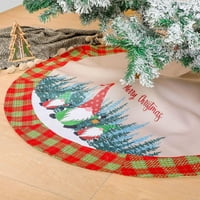 Buffalo plaid božićno suknje Gnome Tree suknje sa santa gnomima, božićni odmor zimski gnomi Velike drveće