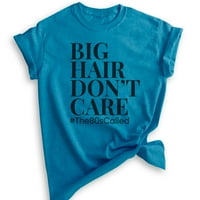Velika kosa nije briga # 80slikana košulja, unise ženska košulja, velika košulja, majica 80-ih, košulja, košulja, heather plava, velika