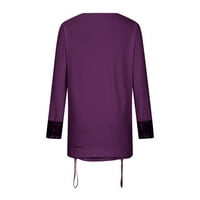Majica za ženske majice Raglan rukavi TOP temperament spajanje O-izrez labavo haljina pulover Tunike TEES