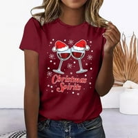 Božićna grafička majica Funny Slatki kakao Top filmovi kratki rukav za žene Ležerne vježbe za žene Loase