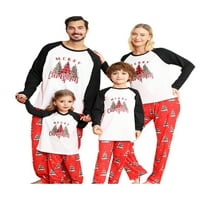 MA & Baby Christmas Božić Porodica Pajamas setovi Žene Muškarci Kid Christmas Tree Ispiši Raglan za spavanje za porodicu