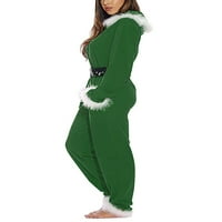 Treegren za odrasle božićne sa kapuljače od runa za žene jedna novost pidžama