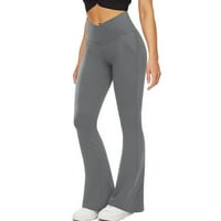 Oblikovane joge hlače Modni slobodno vrijeme Cross struk Solidne boje Sportske tajice hlače plus veličine