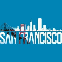San Francisco Skyline Golden Gate Brigde California Poklon SFO Boys Royal Blue Graphic Tee - Dizajn