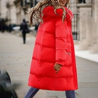 Plus size Jakna Dugi pamučni kaput Ženska pamučna jakna ovratnik sa kapuljačom toplo pamučna jakna dugačka