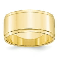 Čvrsti 10K žuti zlatni muški stan sa očuhom rubne obične klasične vjenčane prstene veličine 8.5