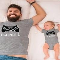Gamer majice za oca i sin kćerče igrača za muškarce Tee Baby Bodysuit tata siva xx-velika beba siva