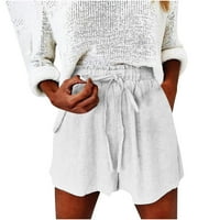 Ženske kratke hlače Izvođenje srednjih kratkih kratkih kratkih kratkih hlača s elastičnim strukom kratke hlače Ljeto Povucite kratki sa džepovima