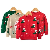 Dječji dječaci Djevojke Mekani božićni džemper za dječji pamučni pulover Klint Tops Crewneck toplo dno
