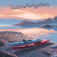 Washington, Glassy Sunrise, Kajak
