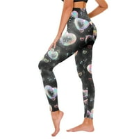 Jiyugala ženska tiskana breskva visoka struka uska fitnes i podizanje joge hlača za fitnes i sport