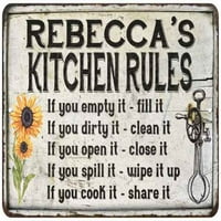 Rebecca's Kuhinjska pravila Chic Sign Vintage Dekor Metalni znak 112180032037