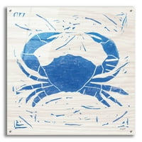 Epic Art 'Morski stvorenje Crab plavi' Courtney Prahl, akrilna staklena zidna umjetnost, 36 x36