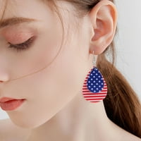 Dan nezavisnosti Ručno rađene kožne američke zastave tiskane kapljice privjeske minđuše za žene