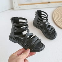 Djevojke Sandale Otvorene kožne sandale Neklizajuće casual cipele sa zadnjim zip za mališani mali dijete veliko dijete