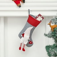 Xerds Božićne čarape personalizirane, božićne čarape Crveni Xmas Pokloni Dječji bombonski torbe Džepni džepni ukrasi Božićni ukrasi za dom novogodišnji božićni ukrasi
