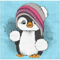Posteljina seta crtani pingvin šešir dvostruke veličine prekrivač sa jastukom za kućnu posteljinu ukras