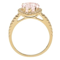2.38ct kruška ružičasti simulirani dijamant 18k žuti zlatni ugraviranje izjava bridalna godišnjica angažman vjenčanje halo zvona veličine 6